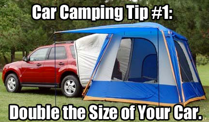 Car Camping Tip #1: Double the Size of Your Car