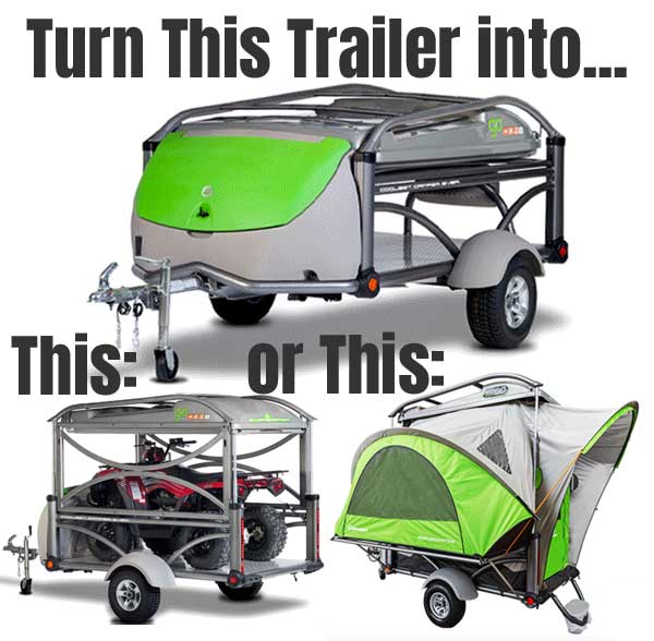 SylvanSport GO Camping Trailer Carries Bikes, Kayaks, Paddleboards and Turns into a Tent on Wheels