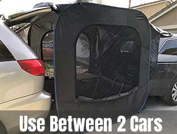 Use Pop-Up Car Tent Between 2 Cars