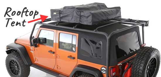 Rooftop Tent on Top f Jeep roof Rack Packed in Canvas Case
