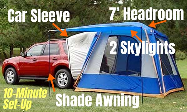 Honda Element Tent with Cr Sleeve, Awning, Skylights